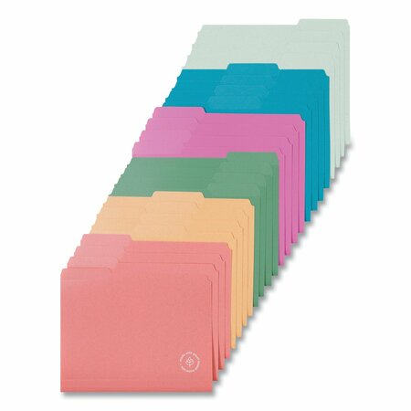 U BRANDS U ECO Poly File Folders, 1/3 Cut Tabs: Assorted, Letter Size, 0.5 in. Expansion, Assorted Colors, 24PK 6597U01-12